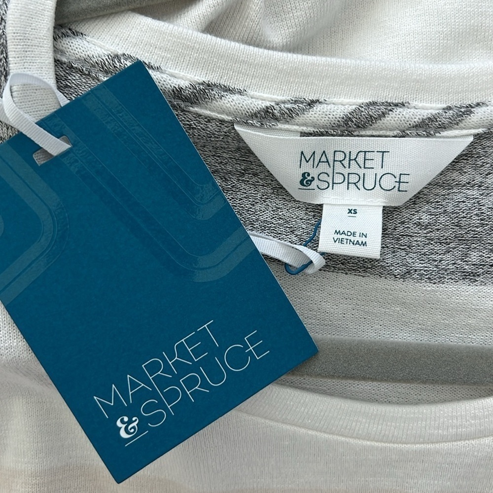 NWT Market & Spruce Vreelan 1 Pocket Side Knot Striped Knit Top Size XS 🌹 - Picture 5 of 6